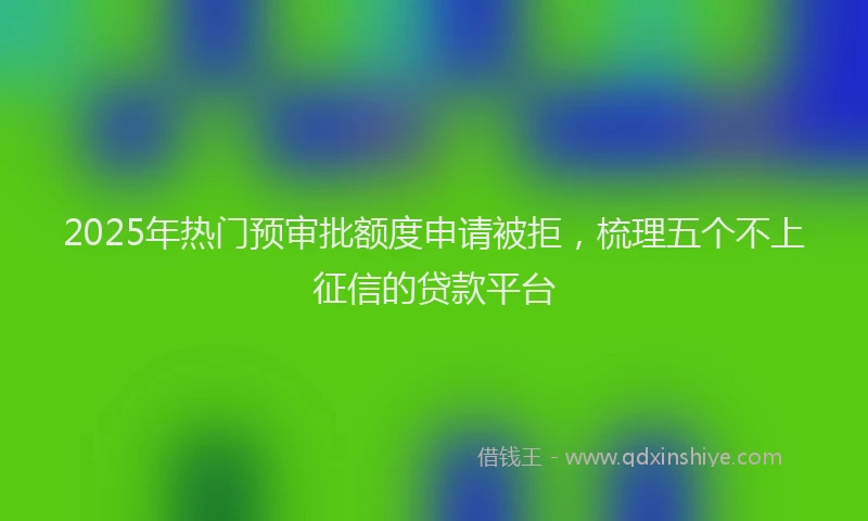 2025年热门预审批额度申请被拒，梳理五个不上征信的贷款平台