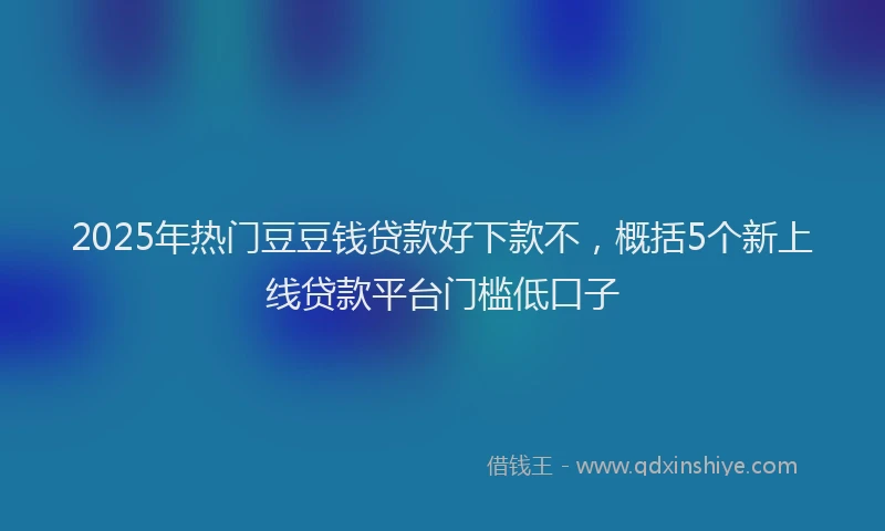 2025年热门豆豆钱贷款好下款不,概括5个新上线贷款平台门槛低口子