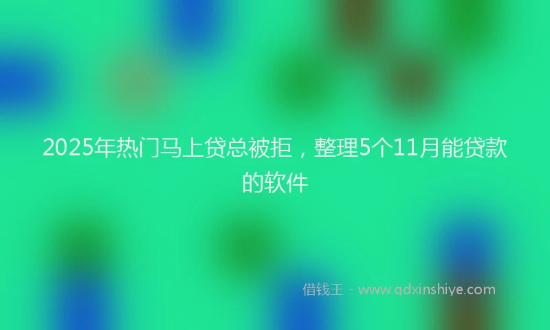 2025年热门马上贷总被拒，整理5个11月能贷款的软件