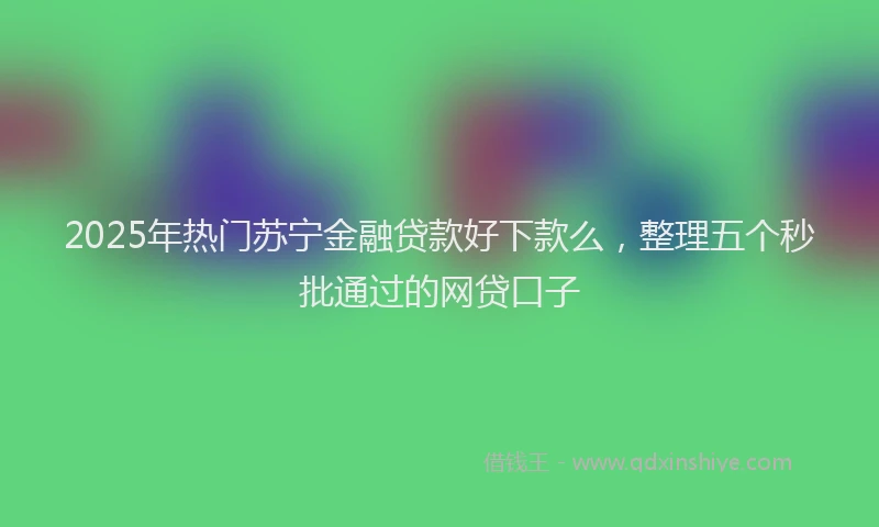 2025年热门苏宁金融贷款好下款么,整理五个秒批通过的网贷口子