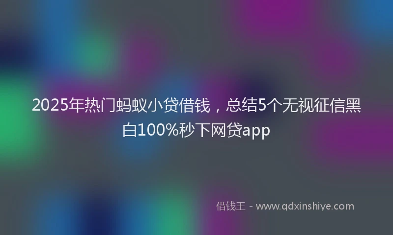 2025年热门蚂蚁小贷借钱，总结5个无视征信黑白100%秒下网贷app