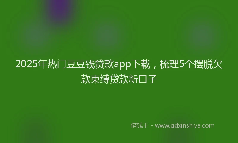 2025年热门豆豆钱贷款app下载,梳理5个摆脱欠款束缚贷款新口子