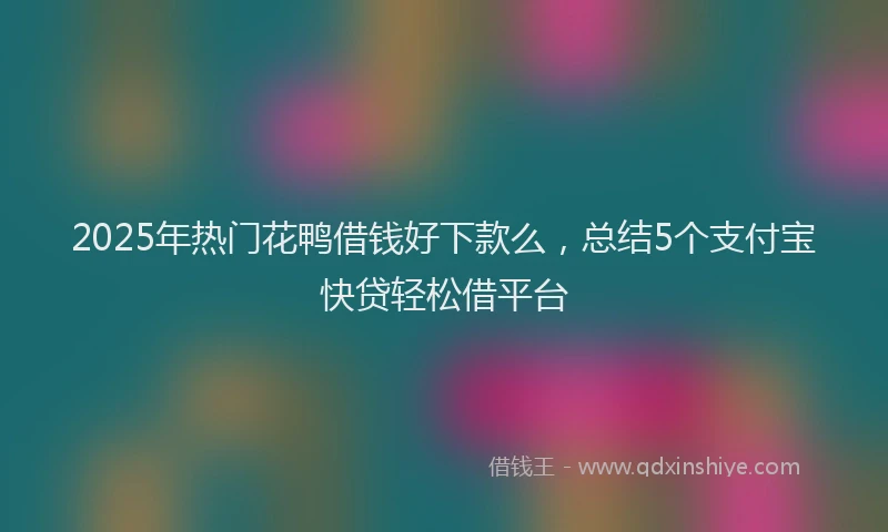 2025年热门花鸭借钱好下款么，总结5个支付宝快贷轻松借平台