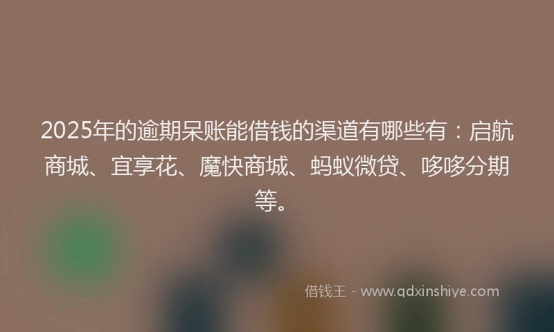 2025年的逾期呆账能借钱的渠道有哪些有:启航商城、宜享花、魔快商城、蚂蚁微贷、哆哆分期等。