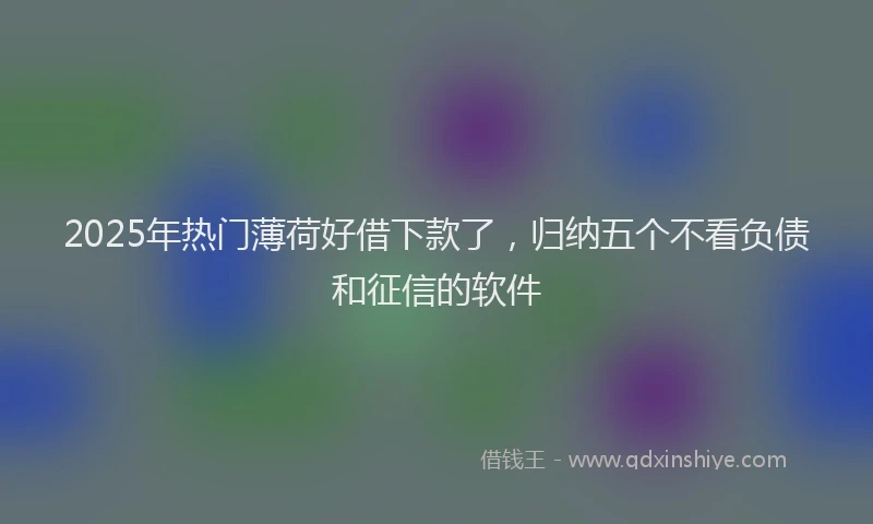 2025年热门薄荷好借下款了，归纳五个不看负债和征信的软件