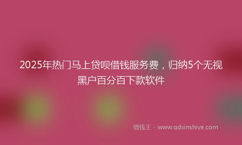 2025年热门马上贷呗借钱服务费，归纳5个无视黑户百分百下款软件