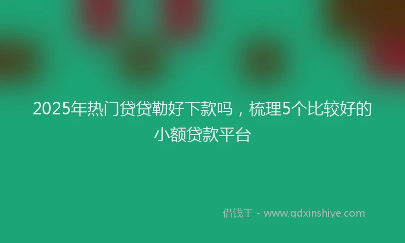 2025年热门贷贷勒好下款吗，梳理5个比较好的小额贷款平台