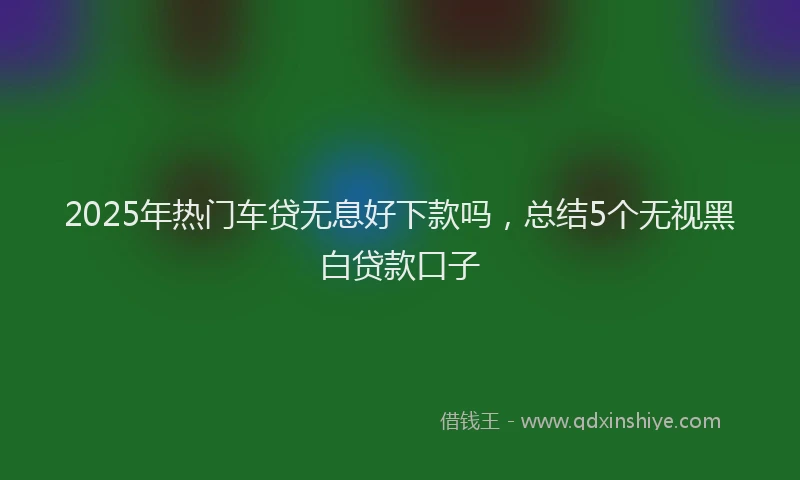 2025年热门车贷无息好下款吗，总结5个无视黑白贷款口子
