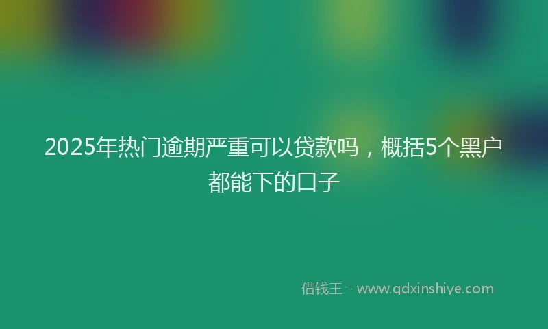 2025年热门逾期严重可以贷款吗，概括5个黑户都能下的口子