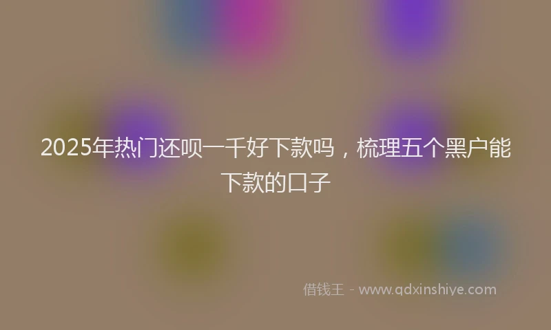 2025年热门还呗一千好下款吗，梳理五个黑户能下款的口子