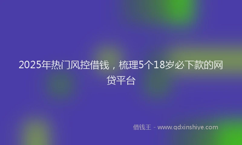 2025年热门风控借钱,梳理5个18岁必下款的网贷平台
