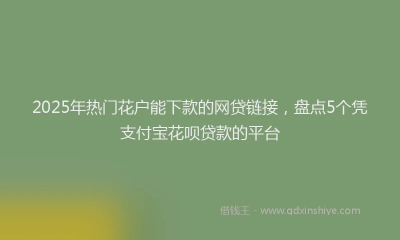 2025年热门花户能下款的网贷链接，盘点5个凭支付宝花呗贷款的平台