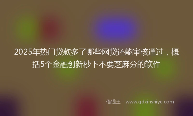 2025年热门贷款多了哪些网贷还能审核通过,概括5个金融创新秒下不要芝麻分的软件