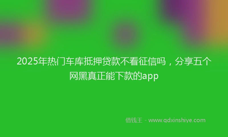 2025年热门车库抵押贷款不看征信吗,分享五个网黑真正能下款的app
