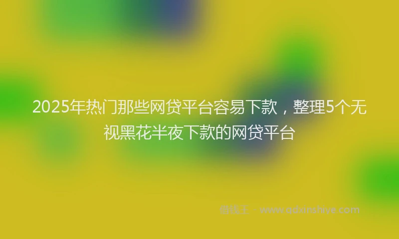 2025年热门那些网贷平台容易下款，整理5个无视黑花半夜下款的网贷平台