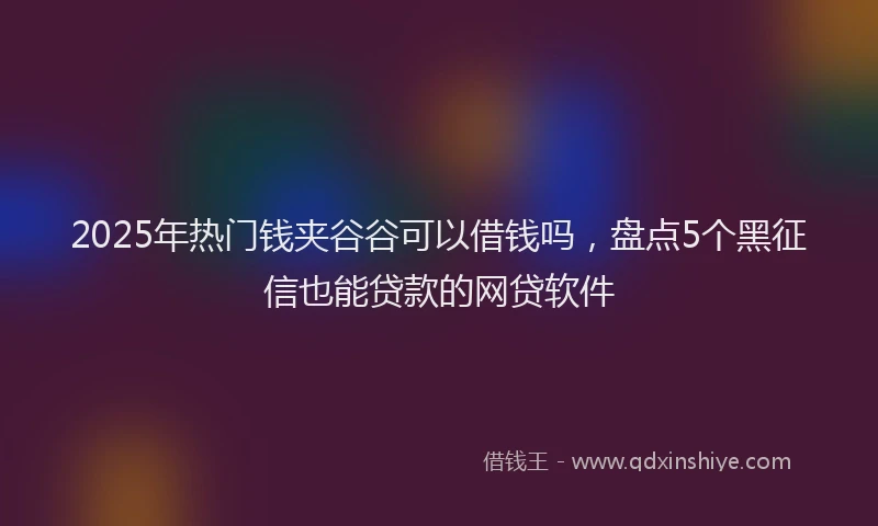 2025年热门钱夹谷谷可以借钱吗，盘点5个黑征信也能贷款的网贷软件