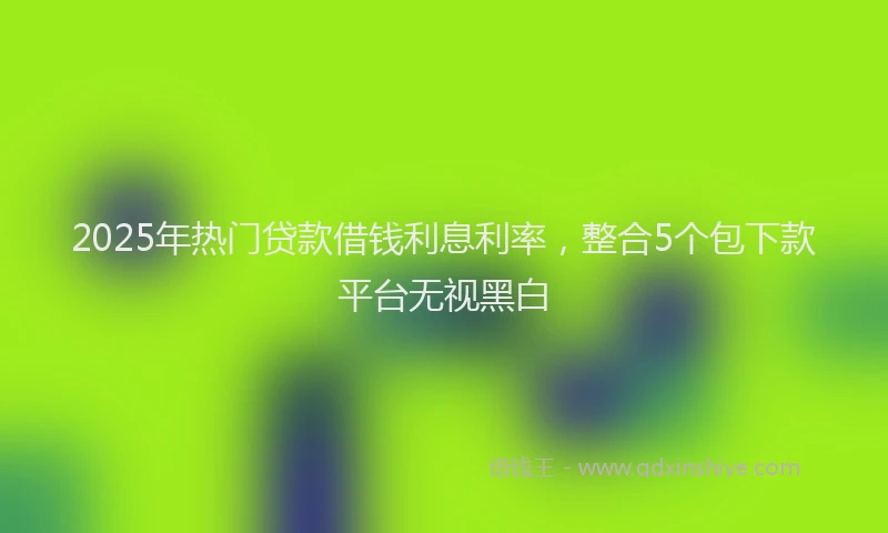 2025年热门贷款借钱利息利率，整合5个包下款平台无视黑白