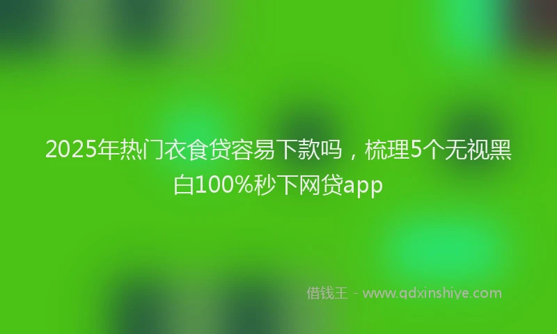 2025年热门衣食贷容易下款吗，梳理5个无视黑白100%秒下网贷app