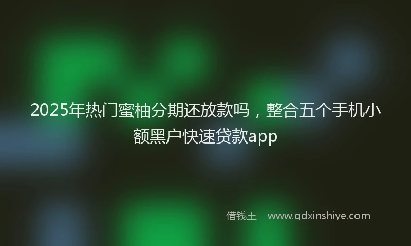 2025年热门蜜柚分期还放款吗，整合五个手机小额黑户快速贷款app