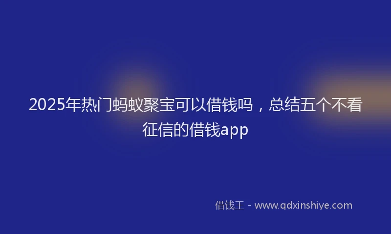 2025年热门蚂蚁聚宝可以借钱吗，总结五个不看征信的借钱app