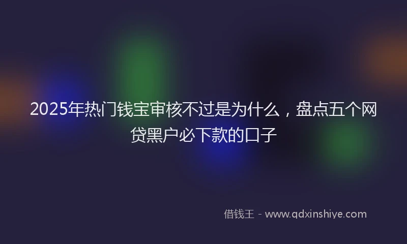 2025年热门钱宝审核不过是为什么,盘点五个网贷黑户必下款的口子