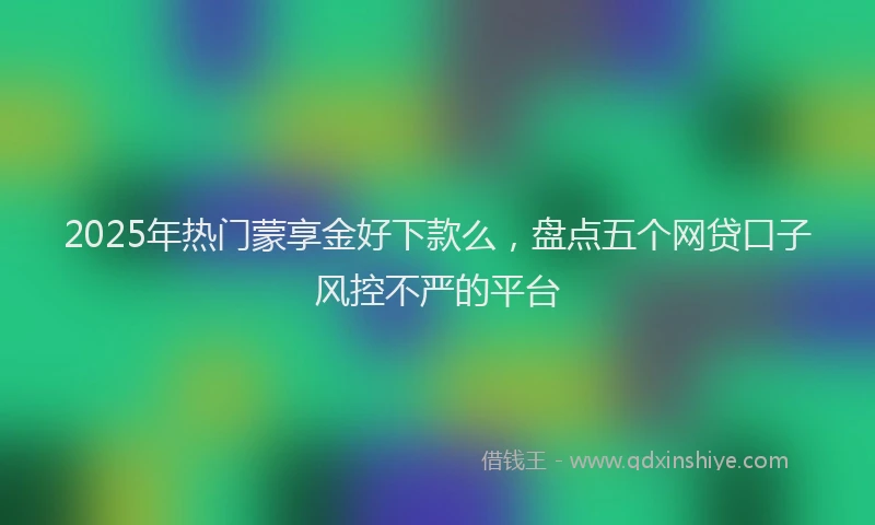 2025年热门蒙享金好下款么，盘点五个网贷口子风控不严的平台