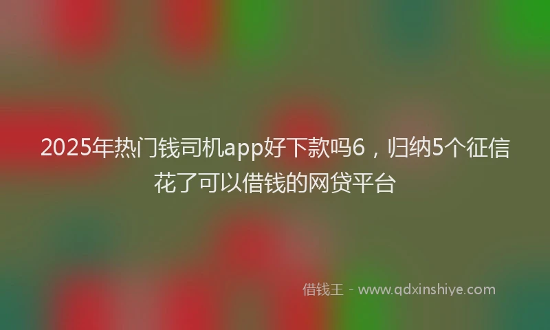 2025年热门钱司机app好下款吗6，归纳5个征信花了可以借钱的网贷平台