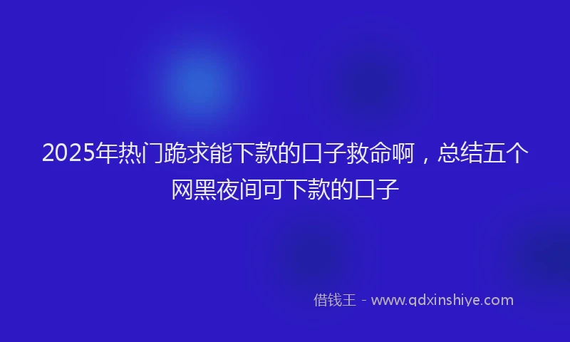 2025年热门跪求能下款的口子救命啊，总结五个网黑夜间可下款的口子