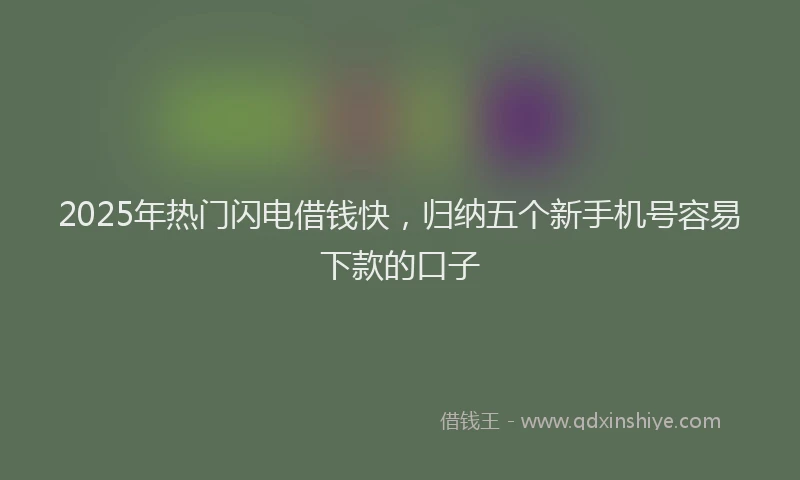 2025年热门闪电借钱快,归纳五个新手机号容易下款的口子