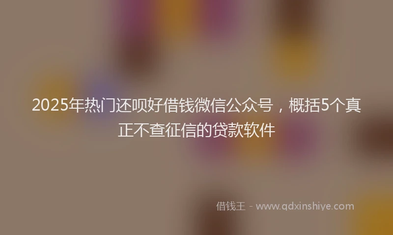 2025年热门还呗好借钱微信公众号，概括5个真正不查征信的贷款软件