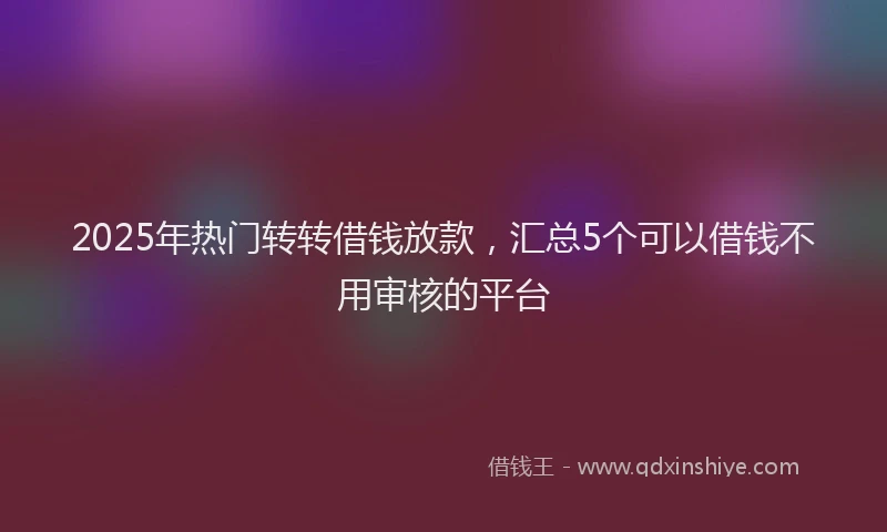 2025年热门转转借钱放款，汇总5个可以借钱不用审核的平台