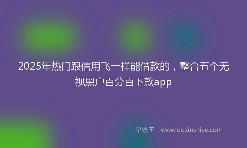 2025年热门跟信用飞一样能借款的,整合五个无视黑户百分百下款app