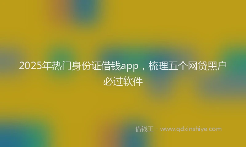 2025年热门身份证借钱app，梳理五个网贷黑户必过软件