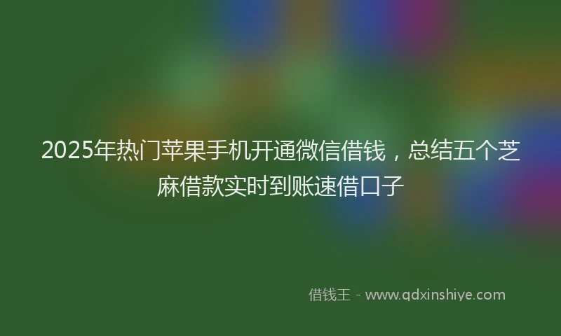 2025年热门苹果手机开通微信借钱，总结五个芝麻借款实时到账速借口子