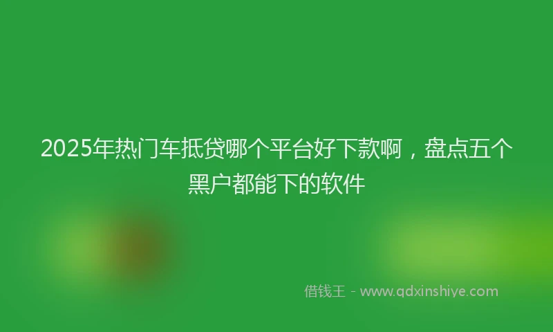 2025年热门车抵贷哪个平台好下款啊,盘点五个黑户都能下的软件