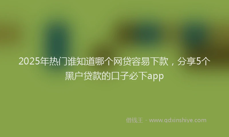 2025年热门谁知道哪个网贷容易下款，分享5个黑户贷款的口子必下app