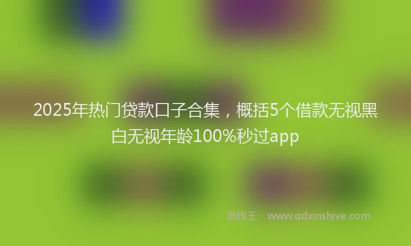 2025年热门贷款口子合集,概括5个借款无视黑白无视年龄100%秒过app