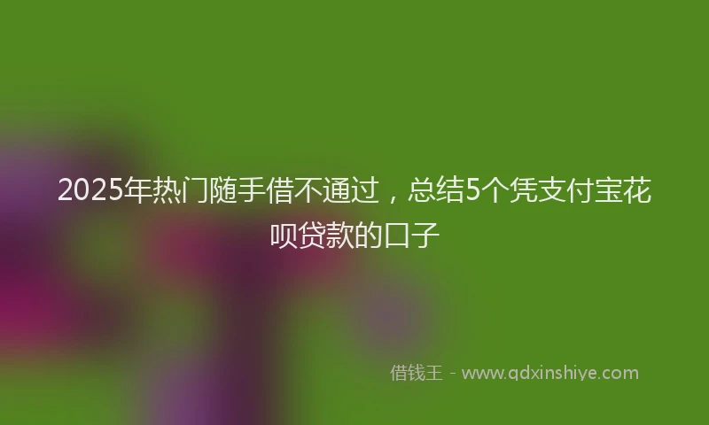 2025年热门随手借不通过，总结5个凭支付宝花呗贷款的口子