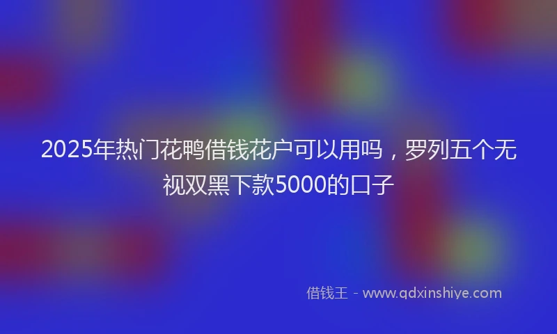 2025年热门花鸭借钱花户可以用吗，罗列五个无视双黑下款5000的口子