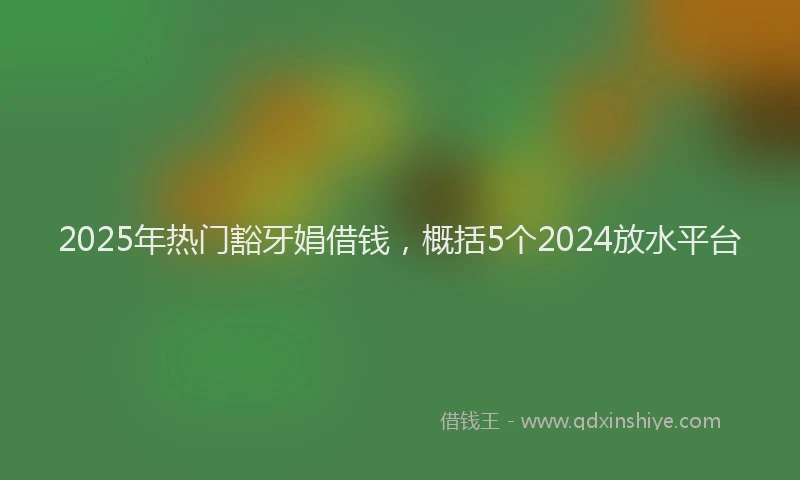 2025年热门豁牙娟借钱，概括5个2024放水平台