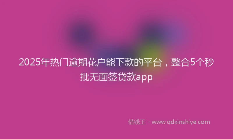 2025年热门逾期花户能下款的平台，整合5个秒批无面签贷款app