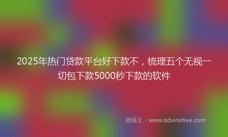 2025年热门贷款平台好下款不,梳理五个无视一切包下款5000秒下款的软件