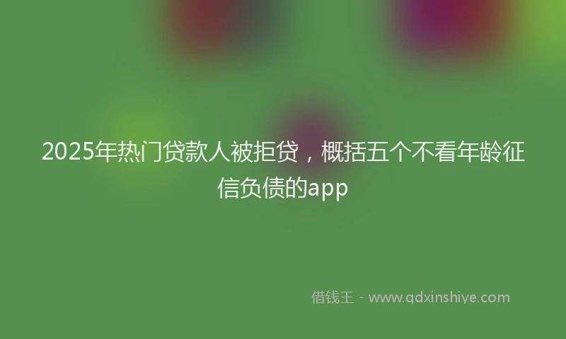 2025年热门贷款人被拒贷，概括五个不看年龄征信负债的app