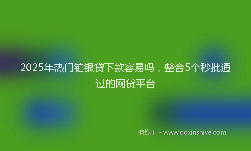 2025年热门铂银贷下款容易吗，整合5个秒批通过的网贷平台