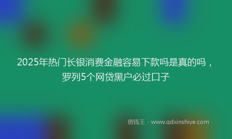 2025年热门长银消费金融容易下款吗是真的吗，罗列5个网贷黑户必过口子