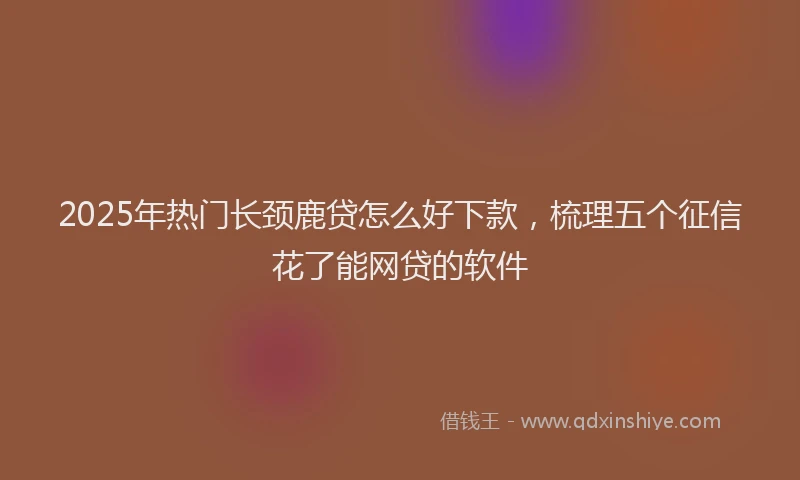 2025年热门长颈鹿贷怎么好下款，梳理五个征信花了能网贷的软件