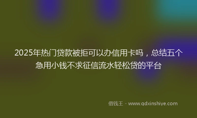 2025年热门贷款被拒可以办信用卡吗，总结五个急用小钱不求征信流水轻松贷的平台