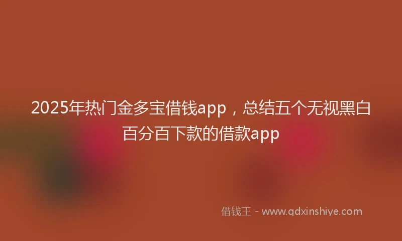 2025年热门金多宝借钱app，总结五个无视黑白百分百下款的借款app