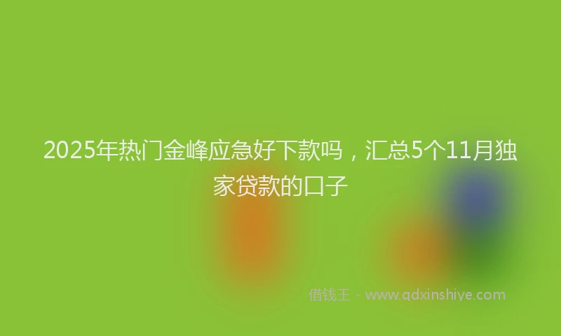 2025年热门金峰应急好下款吗，汇总5个11月独家贷款的口子