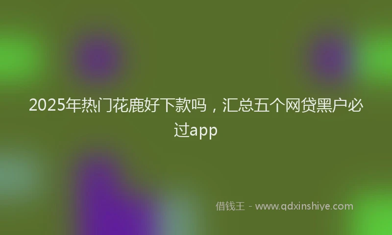 2025年热门花鹿好下款吗，汇总五个网贷黑户必过app